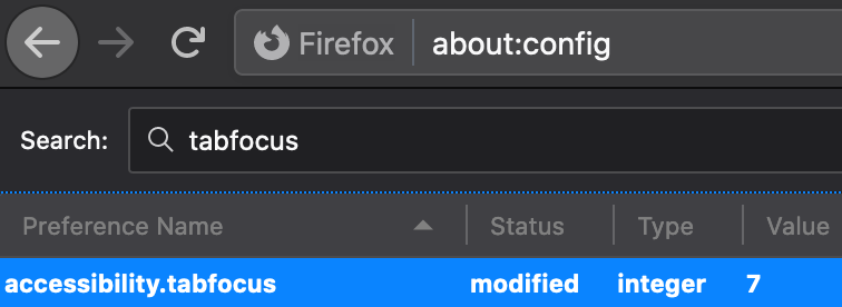 Firefox on Mac Focus Configuration